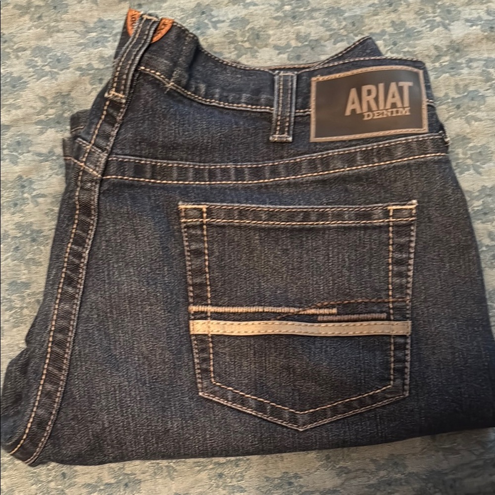 Ariat Blue Denim Jeans with Rugged Western Style
